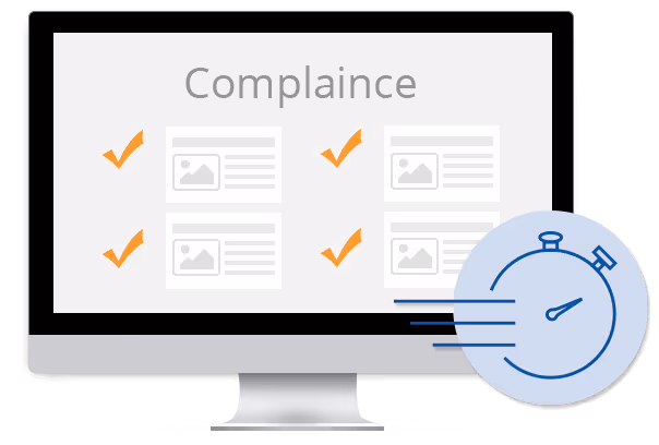 screen showing compliance and check marks