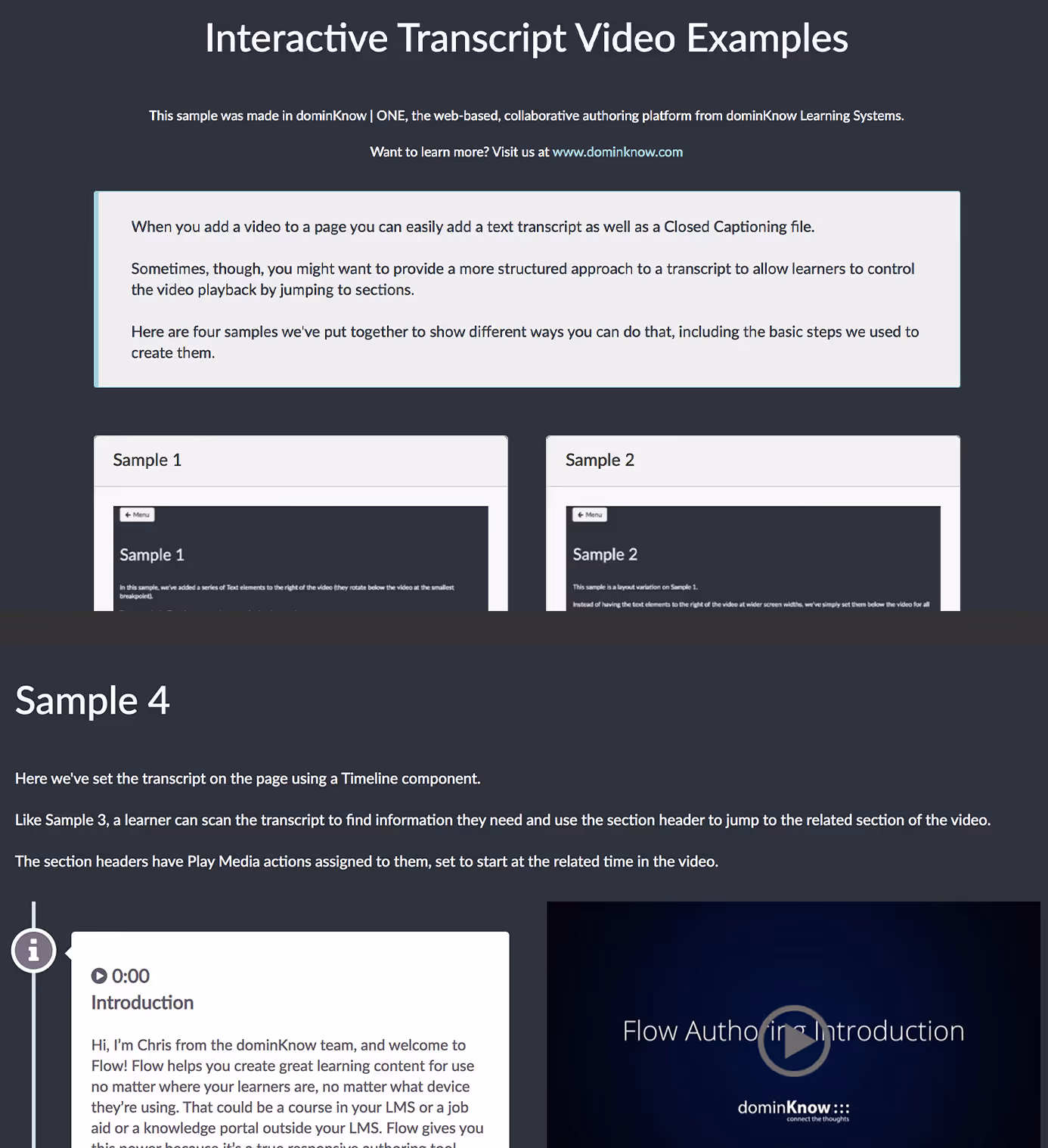 Interactive Transcript Video Examples screenshots