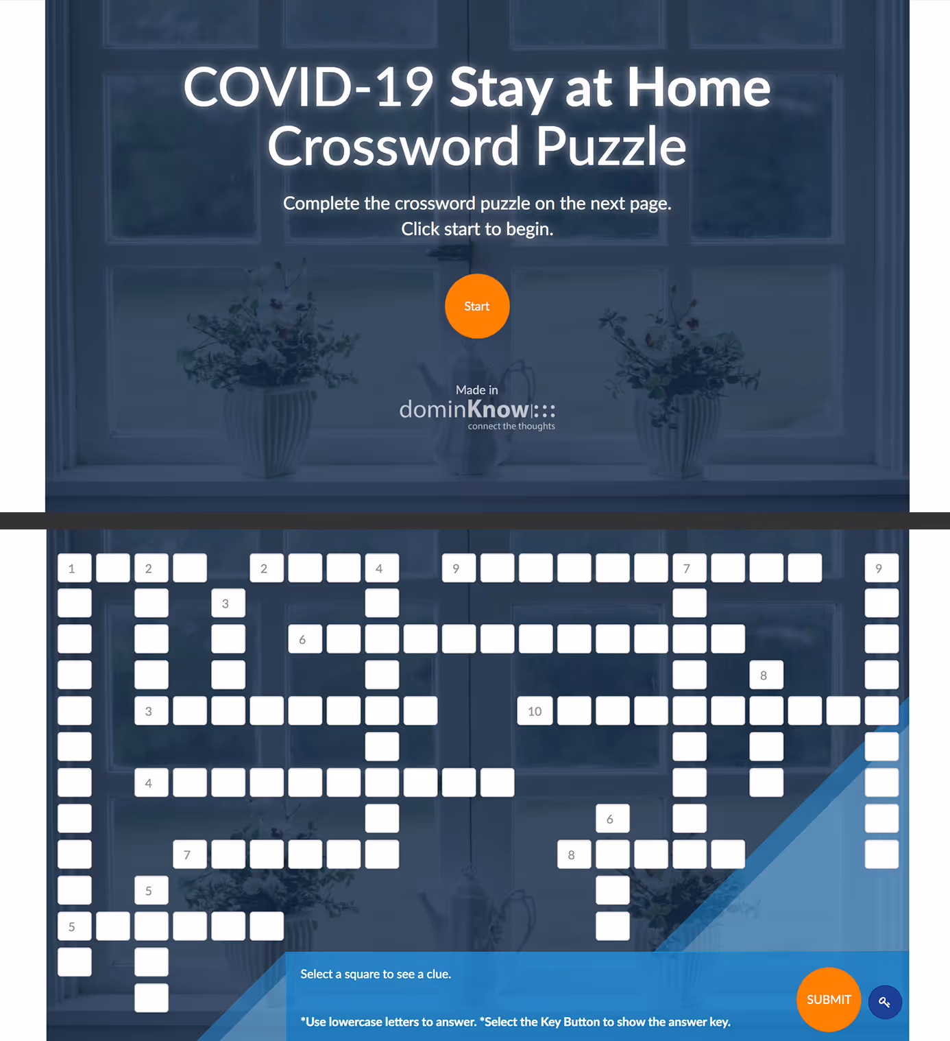 COVID-19 Stay at Home Crossword Puzzle screenshots