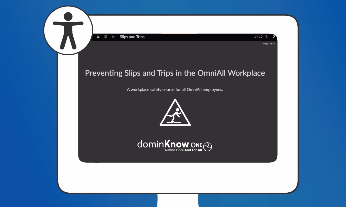 illustration of a screen monitor displaying the sample course.
