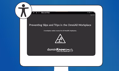 illustration of a screen monitor displaying the sample course.