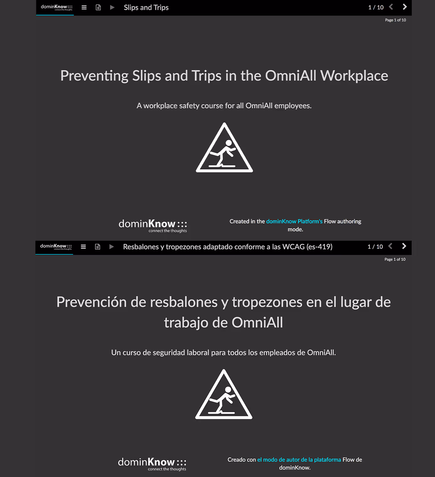 Accessible eLearning Screenshots
