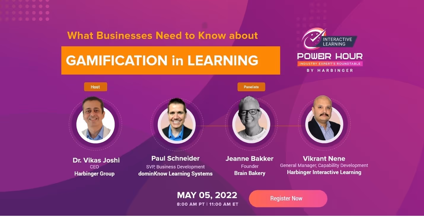Power Hour webinar with dominKnow, in partnership with Harbinger Interactive Learning.