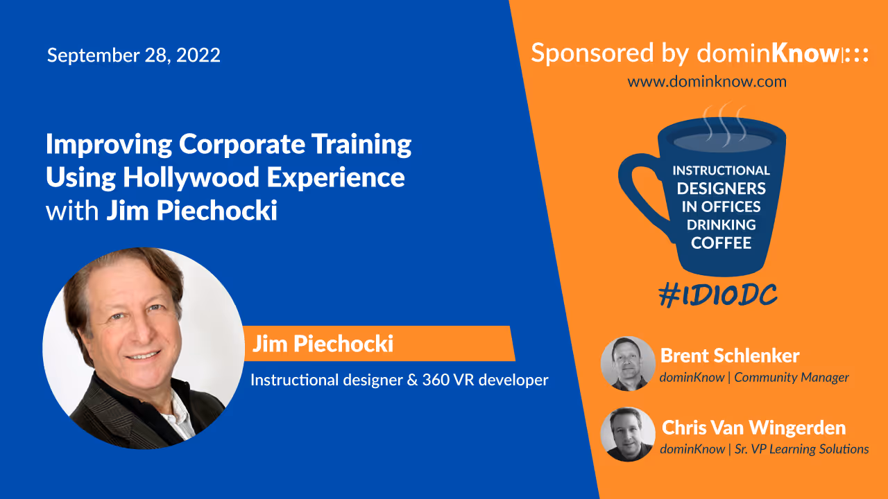 Jim Piechocki as our guest speaker to discuss how to improve corporate training.