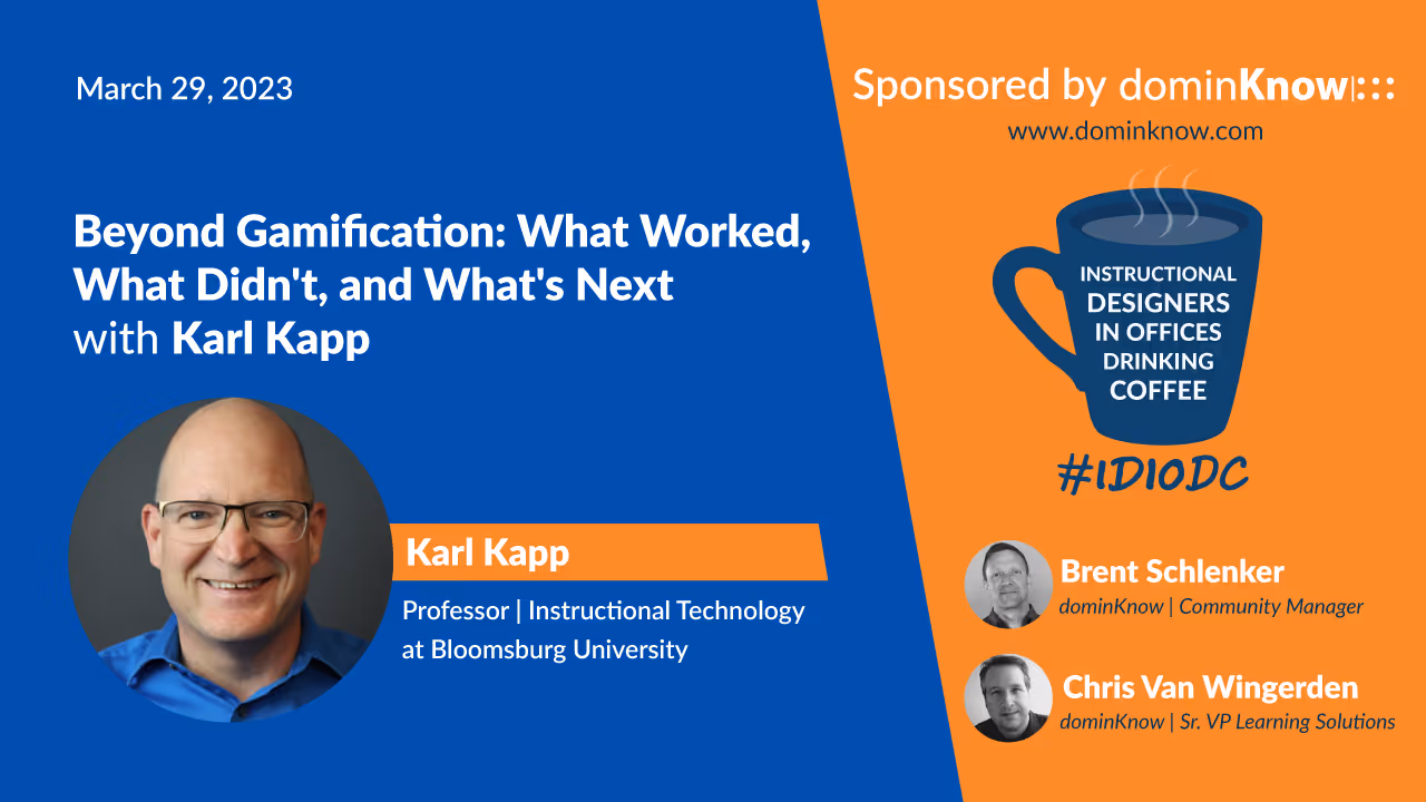 Karl Kapp joins #IDIODC March 29.