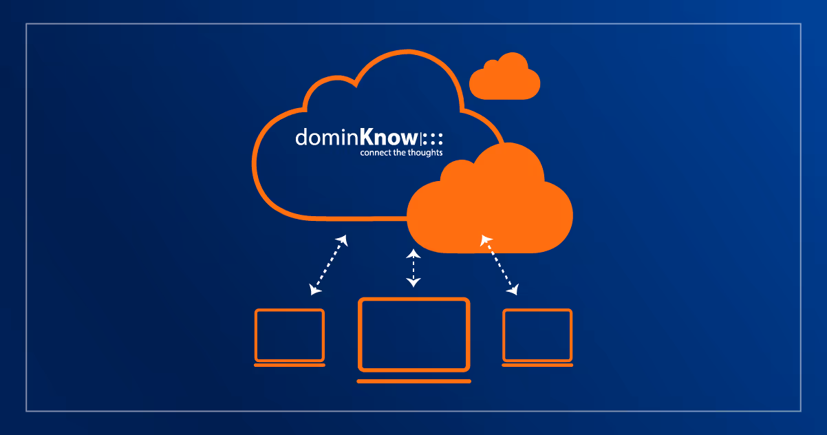 Decorative computer logo in orange with a blue background.