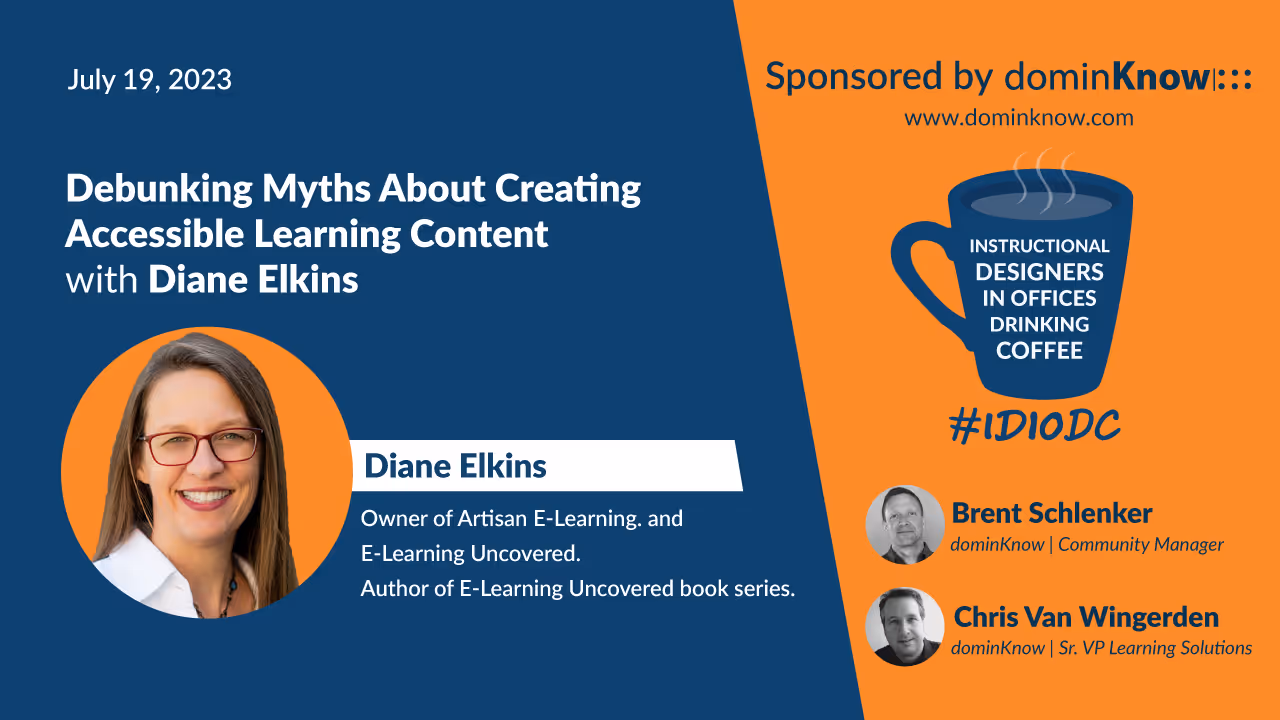 Diane Elkins joins Instructional Designers In Offices Drinking Coffee