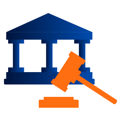 Court house and gavel
