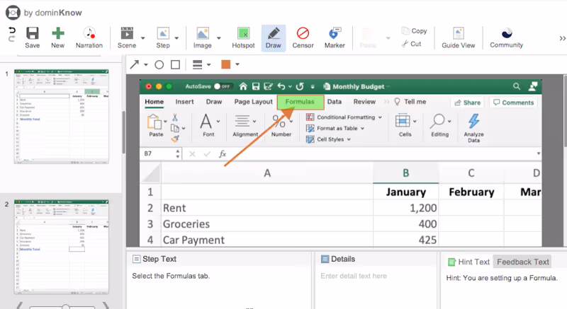 An overview screen of dominKnow | ONE Capture for Software Simulations