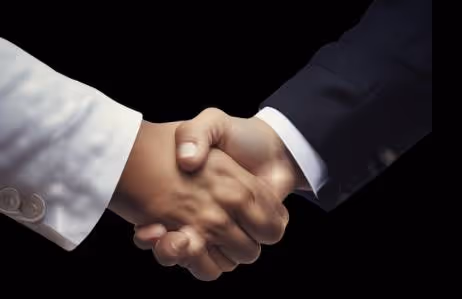 Two hands shaking in partnership