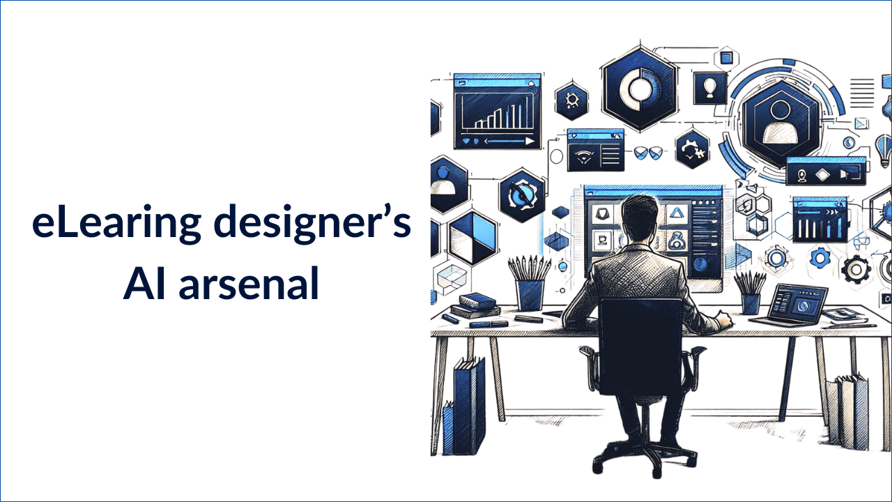 Top Tools for Instructional Designers Lookng to Leverage AI: A man working on a computer with AI