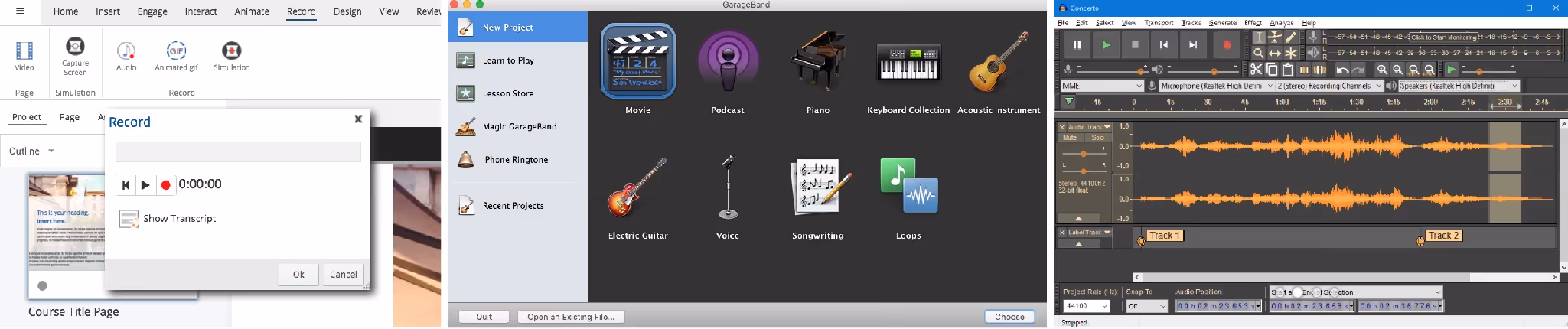 eLearning Audio Recording Tools