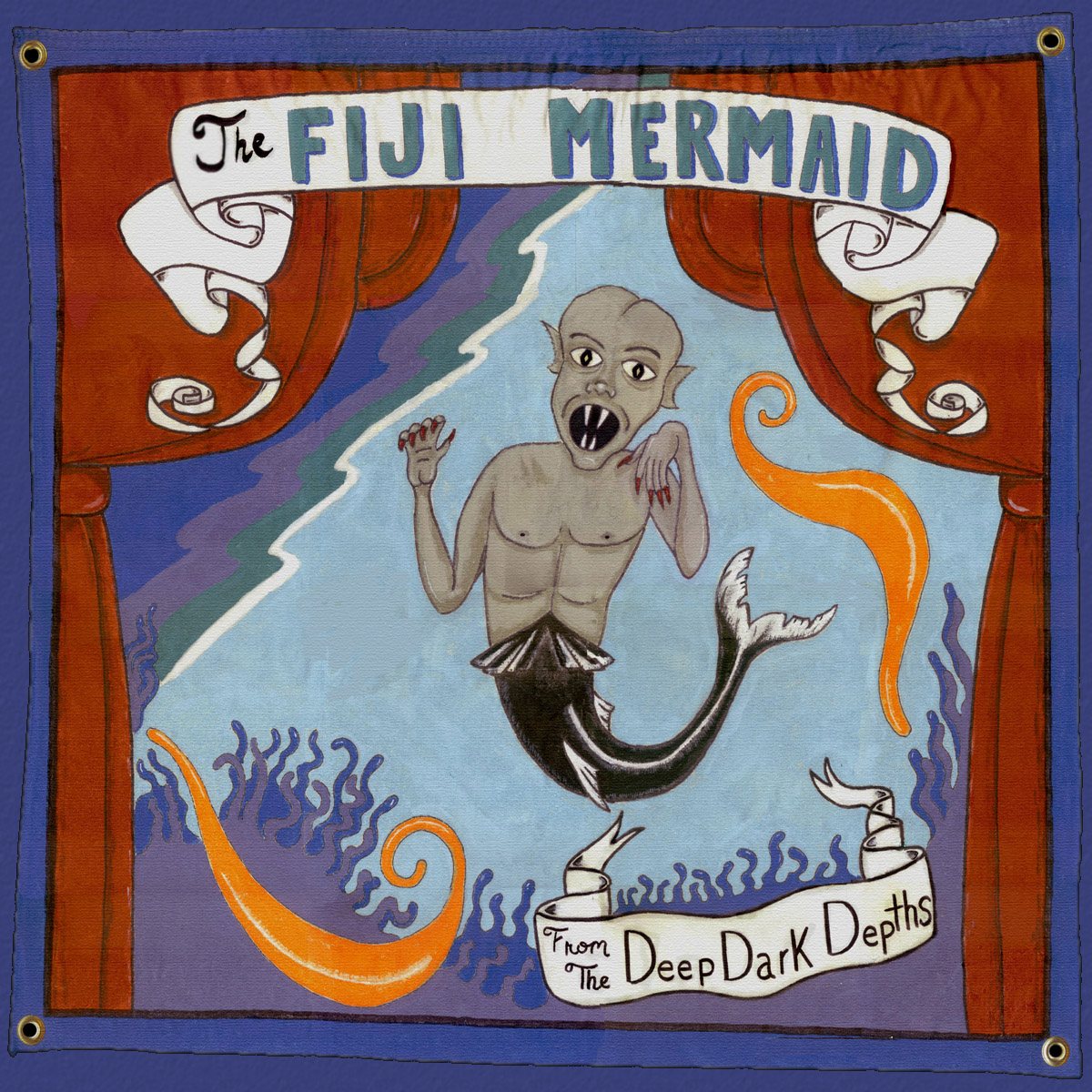 Hand Painted Carnie Banner Fifi Mermaid