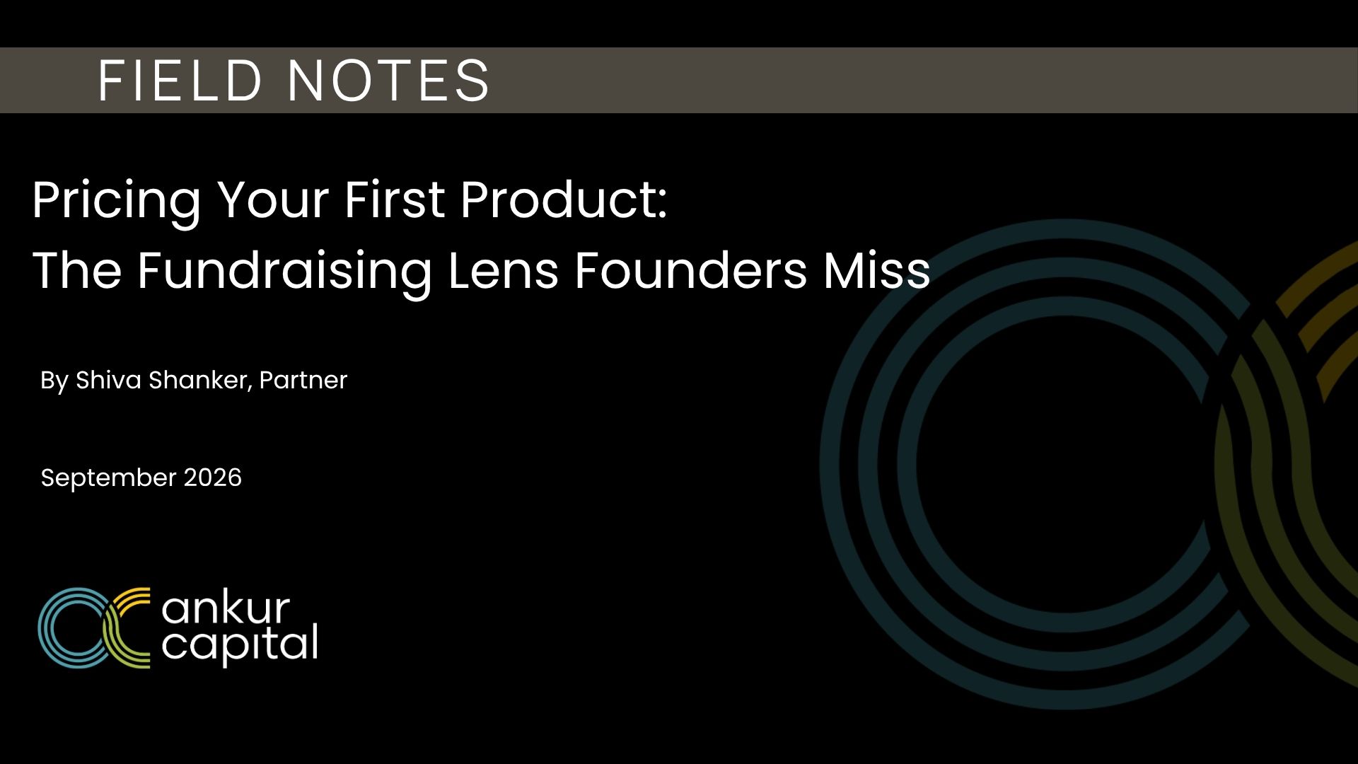 Pricing Your First Product: The Fundraising Lens Founders Miss