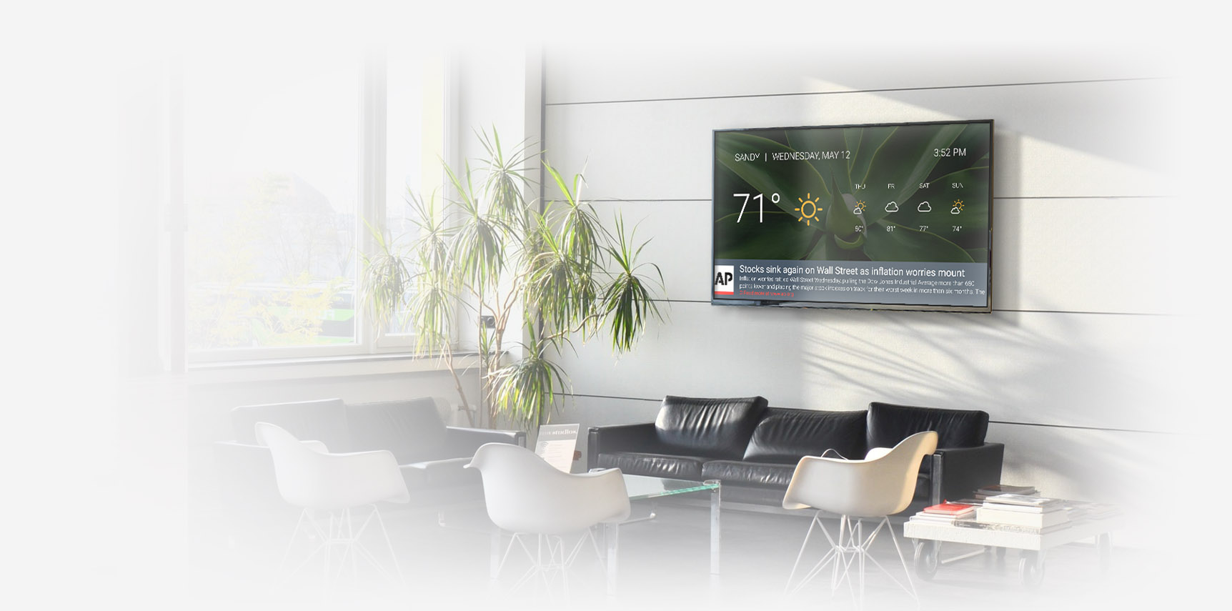 Retail interior with a digital display