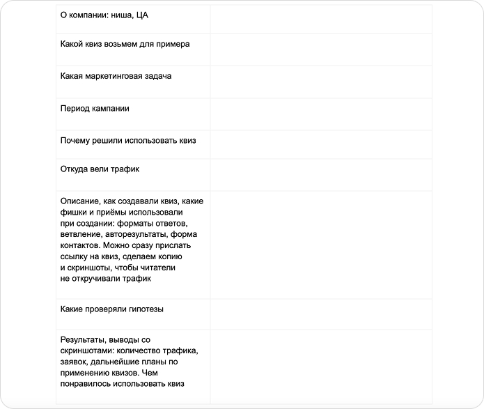 Сбор фактуры на кейс