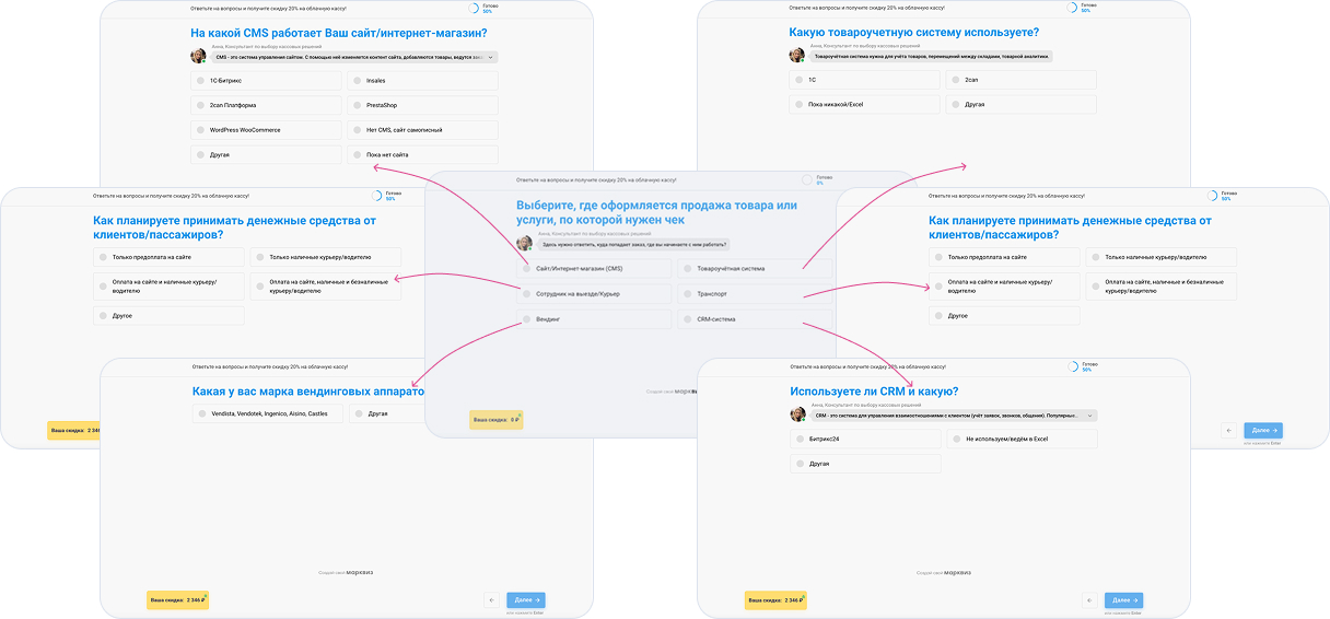 Ветвление в квизе по ключевому вопросу