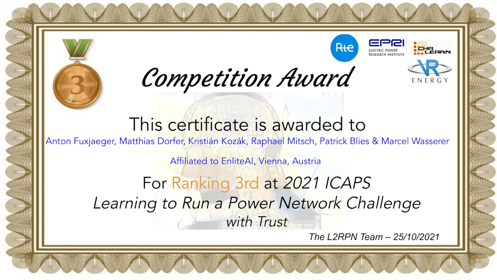Top Rank in the Learning to Run a Power Network with Trust Competition