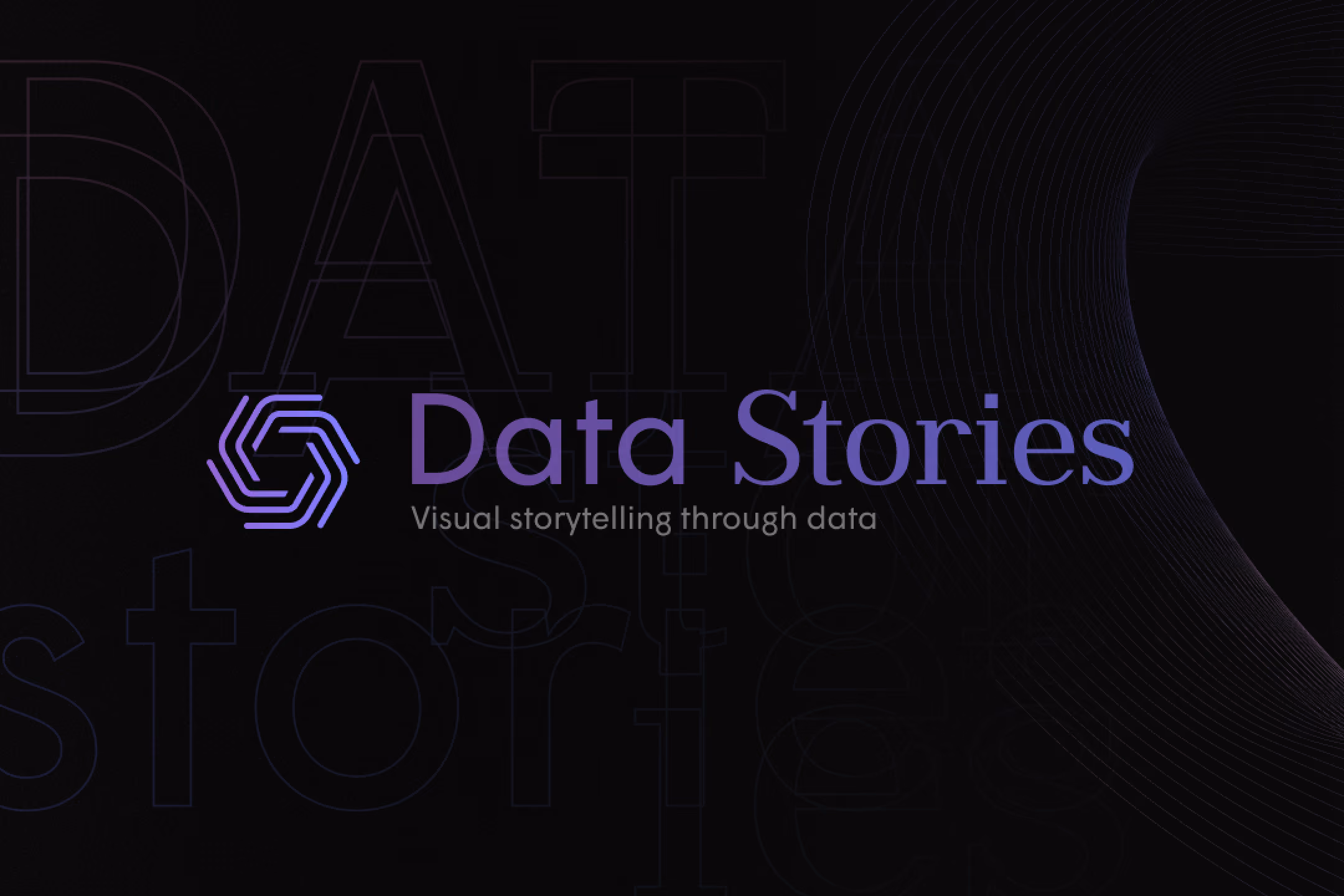 Data Stories logo with the tagline Visual storytelling through data on a dark background.