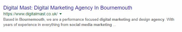 Search engine ranking positions in Google and other popular search engines