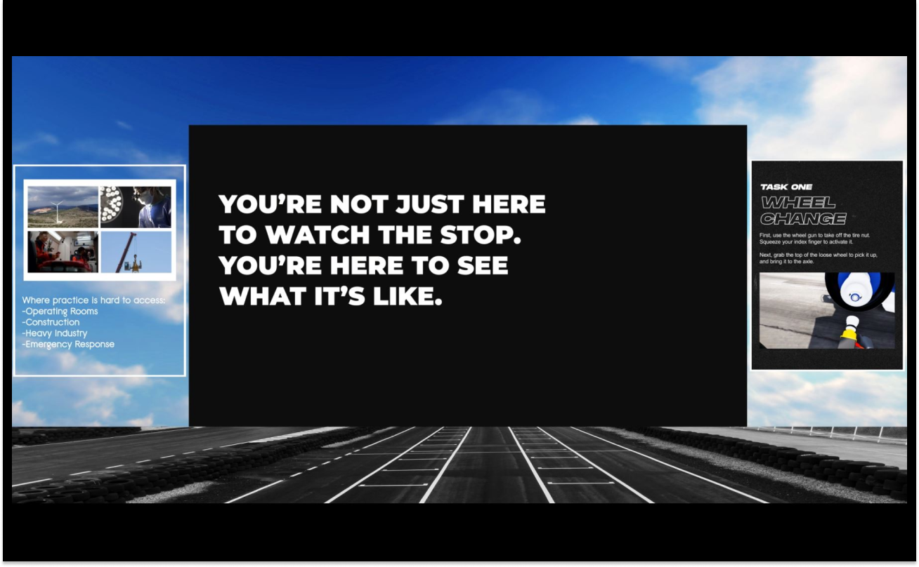 Flat view of 360 video that introduces the user to the experience