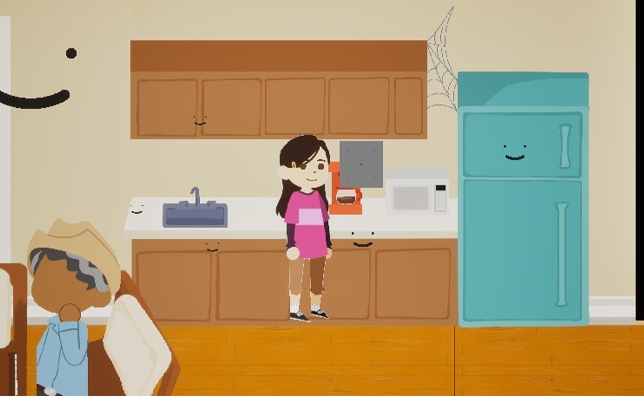 Screenshot of early development testing out facial expressions.