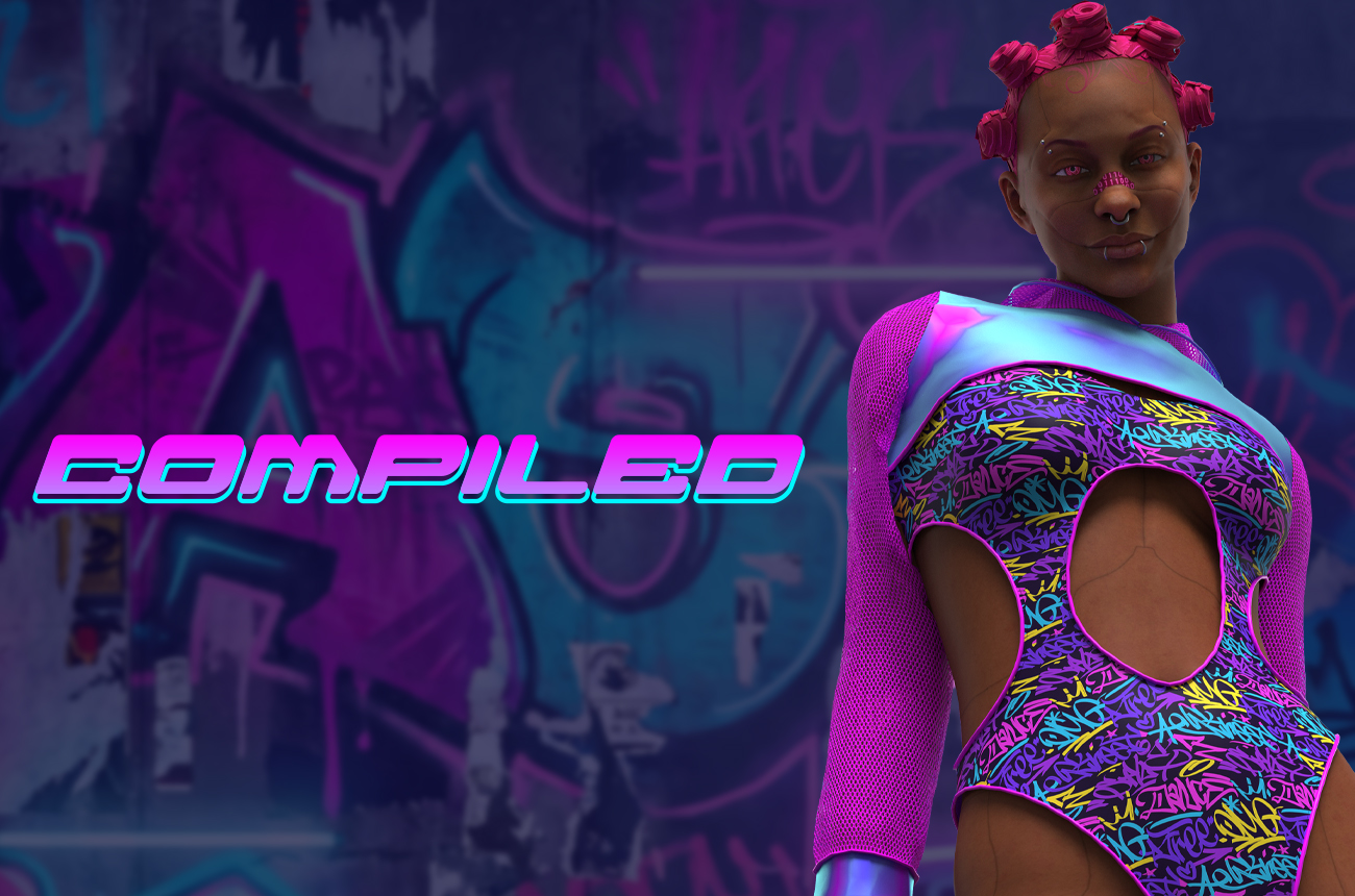 Zine cover featuring Pixie, a custom character surrounded by graffiti design elements.