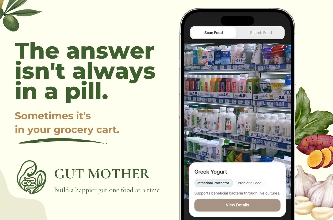 A food-first mobile app that helps people understand gut health through everyday grocery choices.