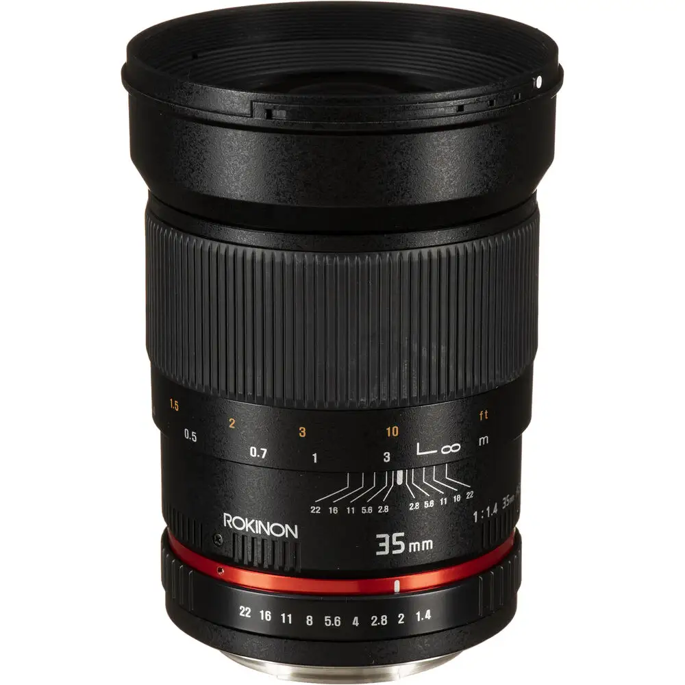 35mm Rokinon f1.4 lens EF mount.