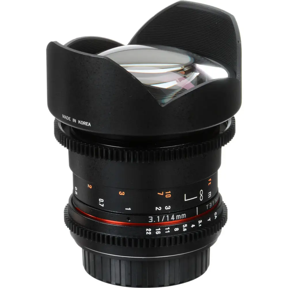 14mm Rokinon Lens EF mount cine.