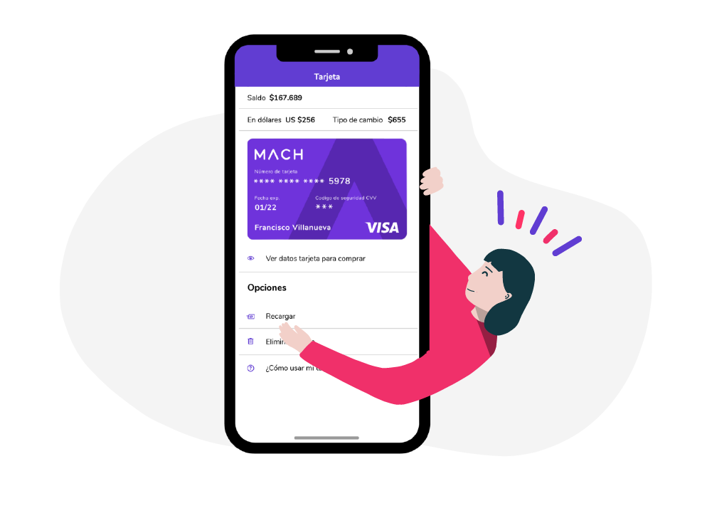 Tarjeta crédito prepago internacional MACH para comprar online
