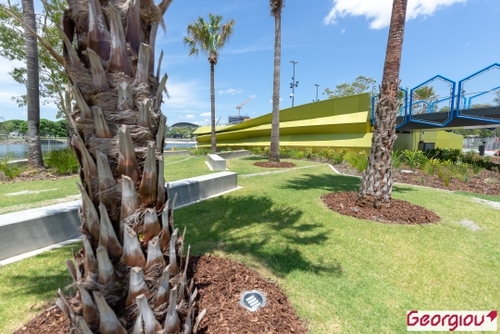 Beautiful parklands at the Green Bridge adjacent the Gold Coast Arts Centre. Professional Photographers by Rapax Construction Photography