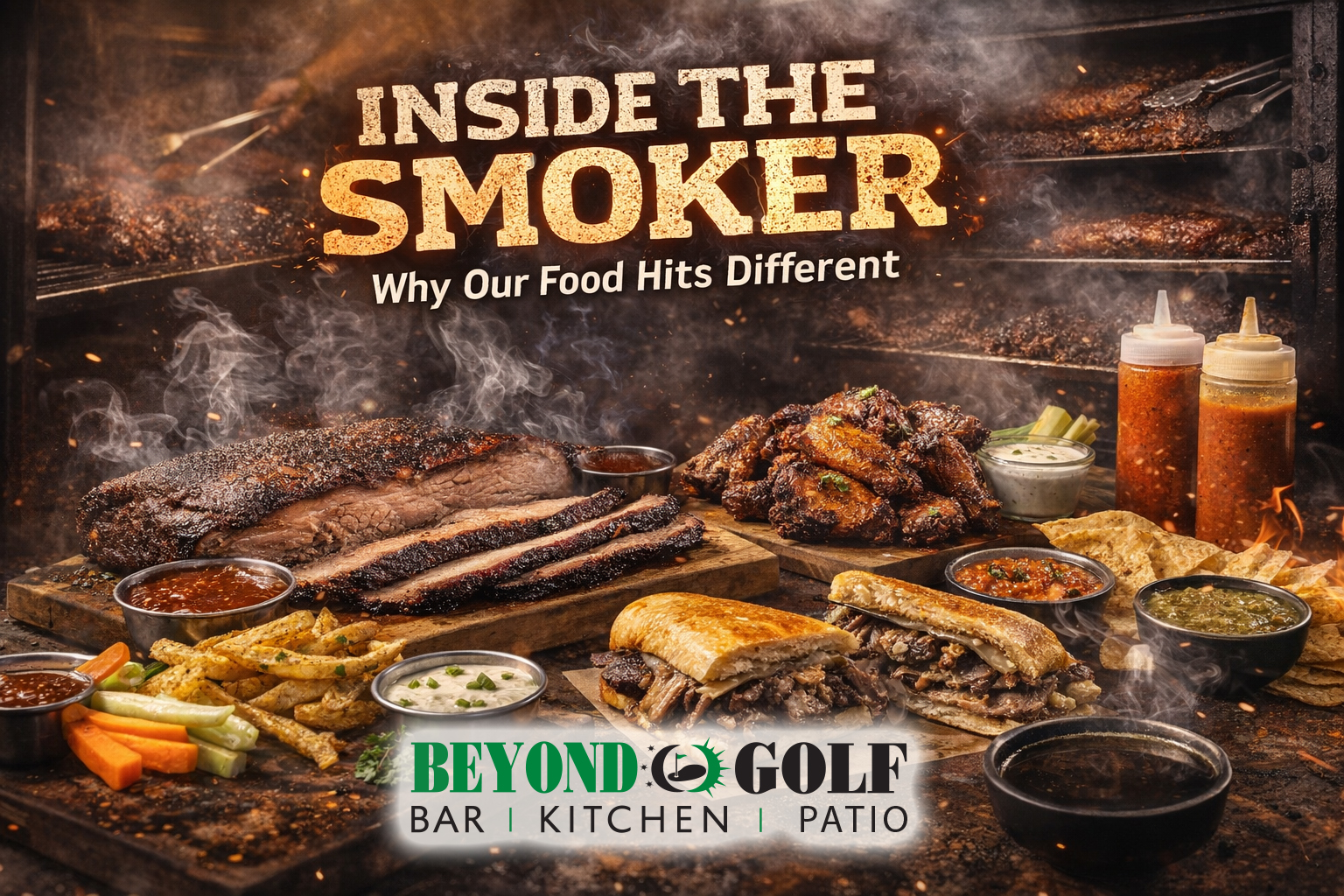 T holding smoked wings