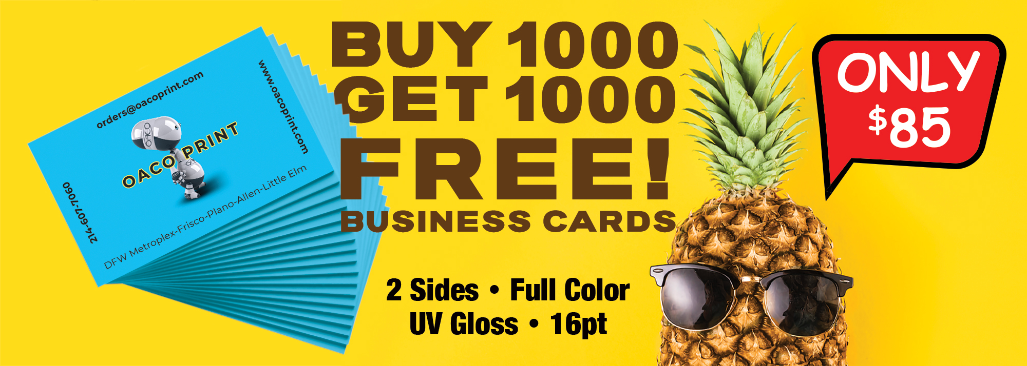 Buy 1000, Get 1000 Business Cards Free! Top Page Banner