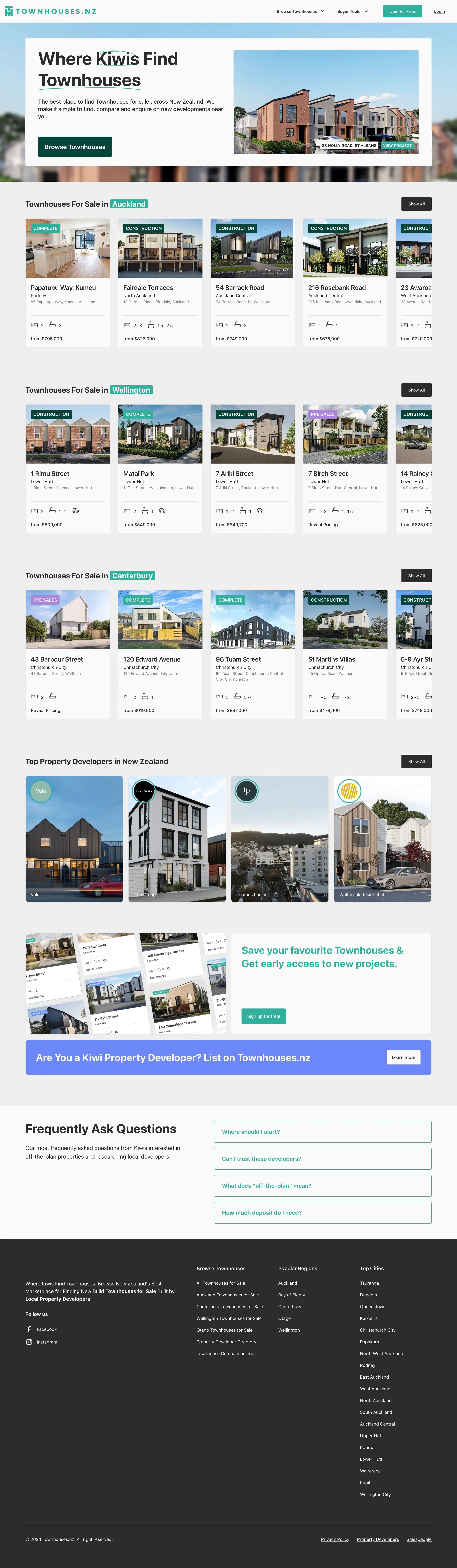 Townhouses Full Page Screenshot