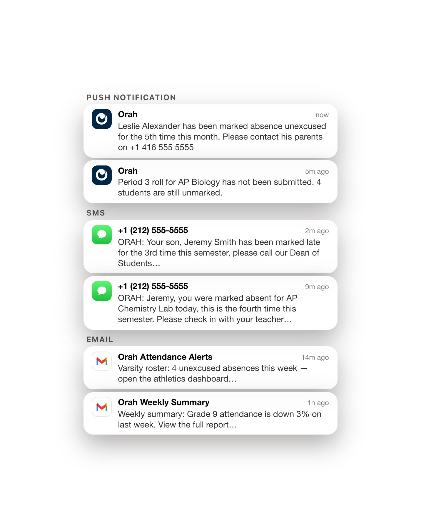 Alert delivery channel settings