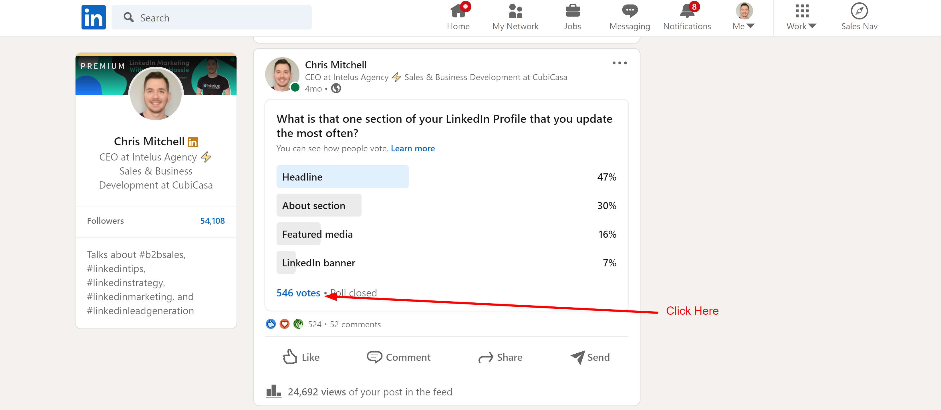 LinkedIn poll for lead generation