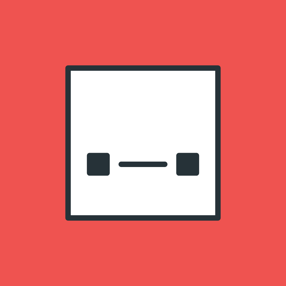 Image of a Mac mini next to a large display and a wacom pen in a stand. A simple image of Andy is on the display. The background is red.