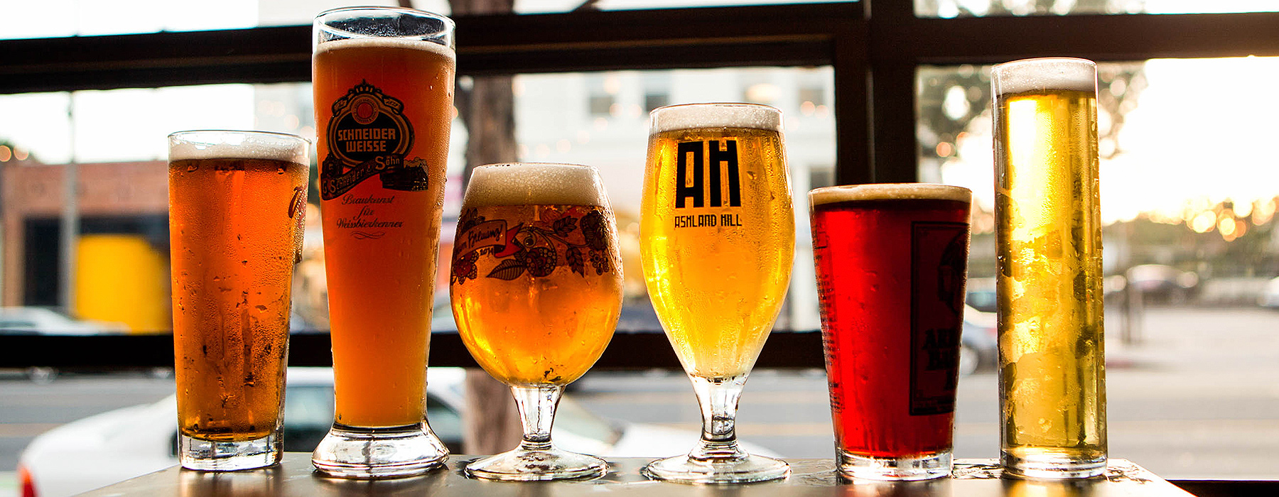 A flight of Ashland Hill craft beers