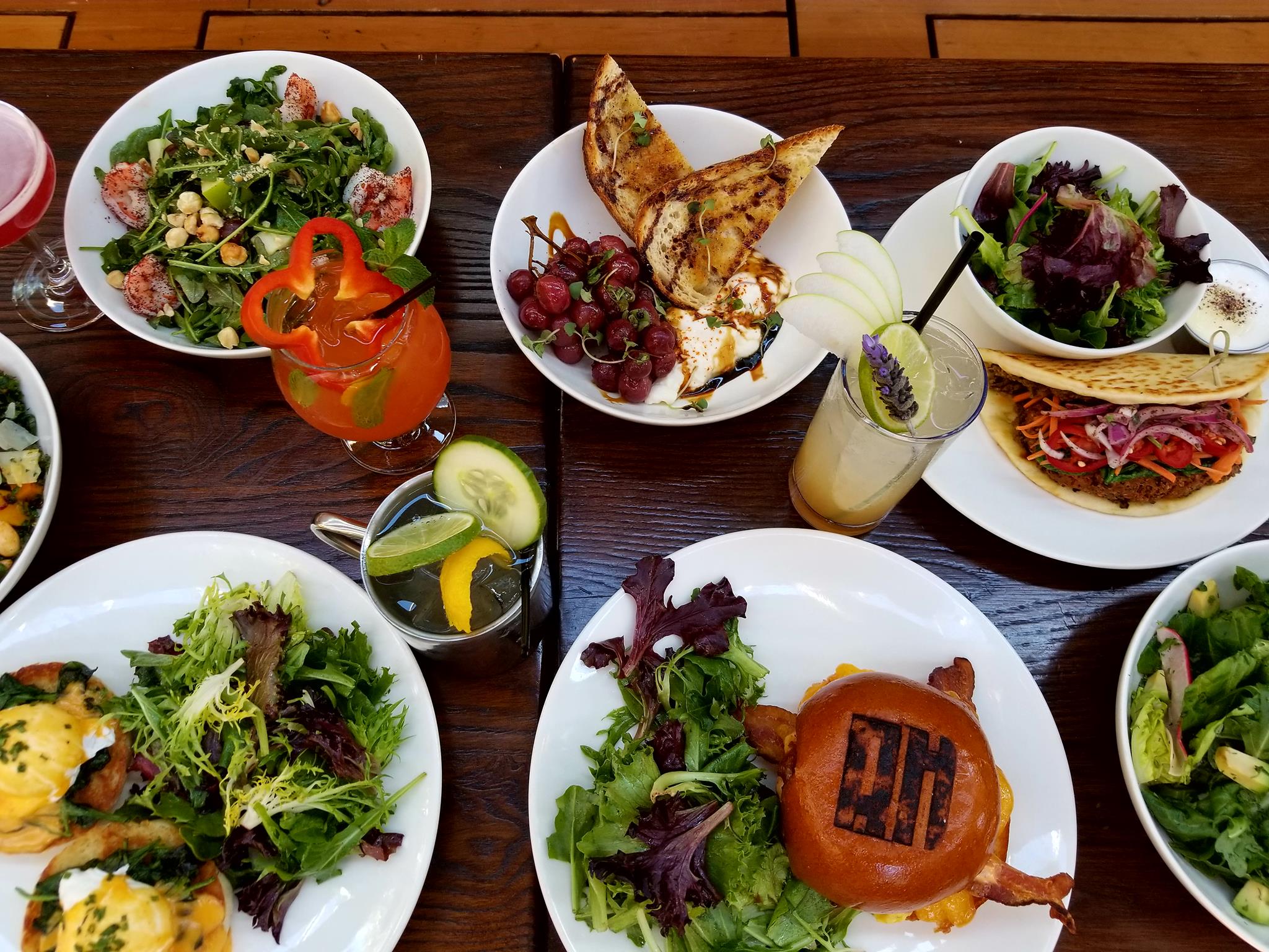 A spread of Ashland Hill dishes photographed from above