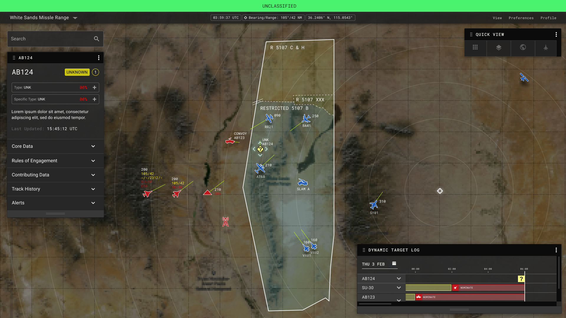 A user interface design of a geospatial map.