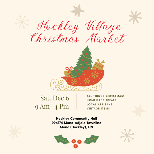 Hockley Village Christmas Market promotional graphic with event details