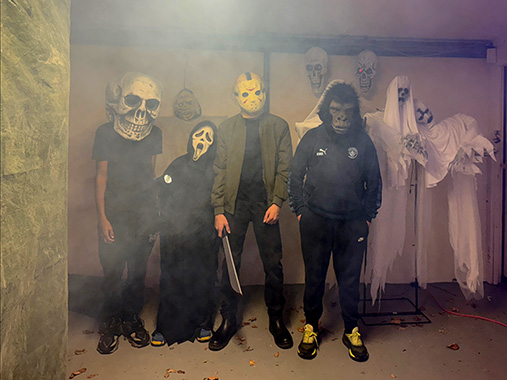 Volunteers in costumes