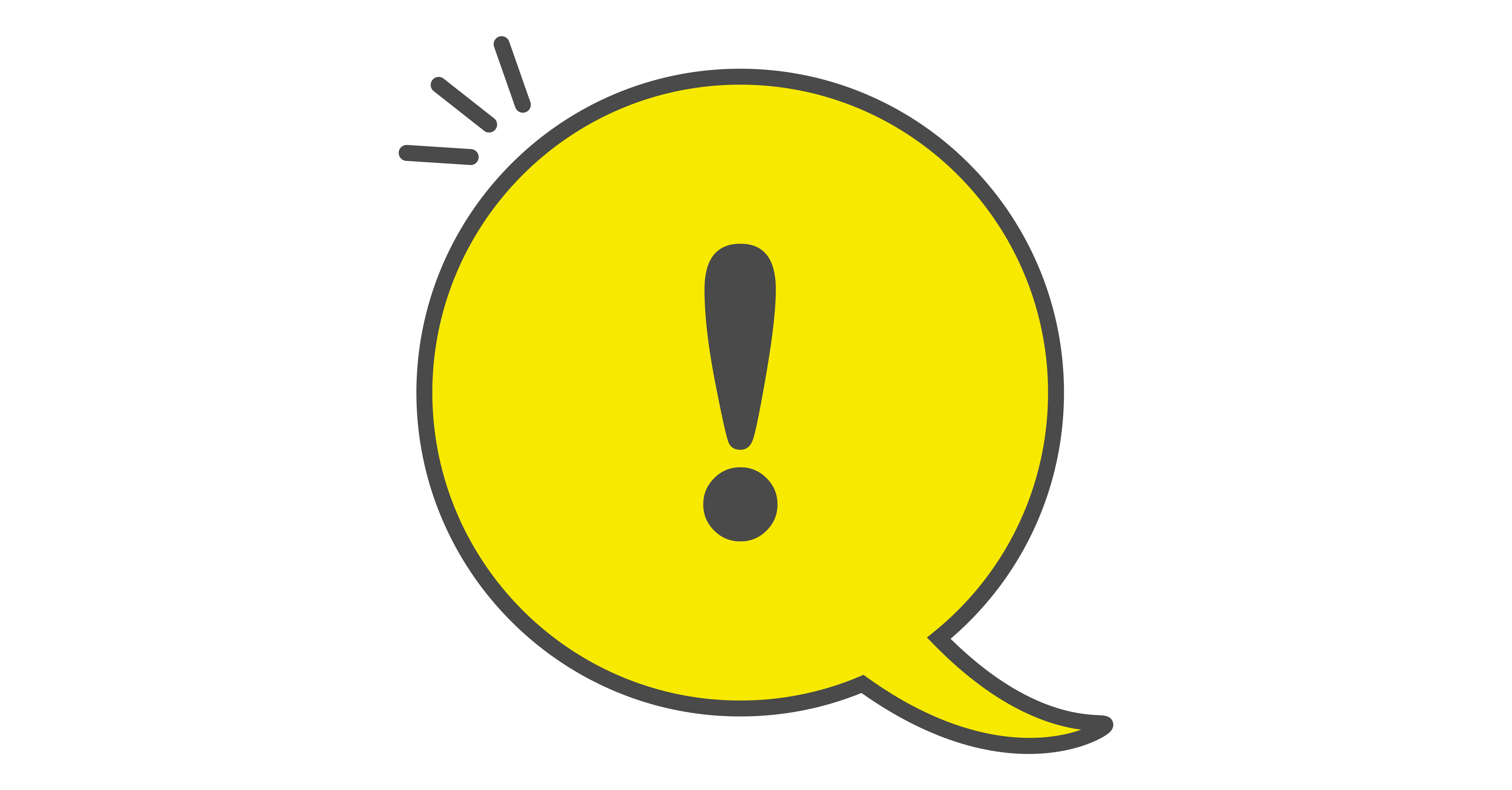 Message bubble with an exclamation mark