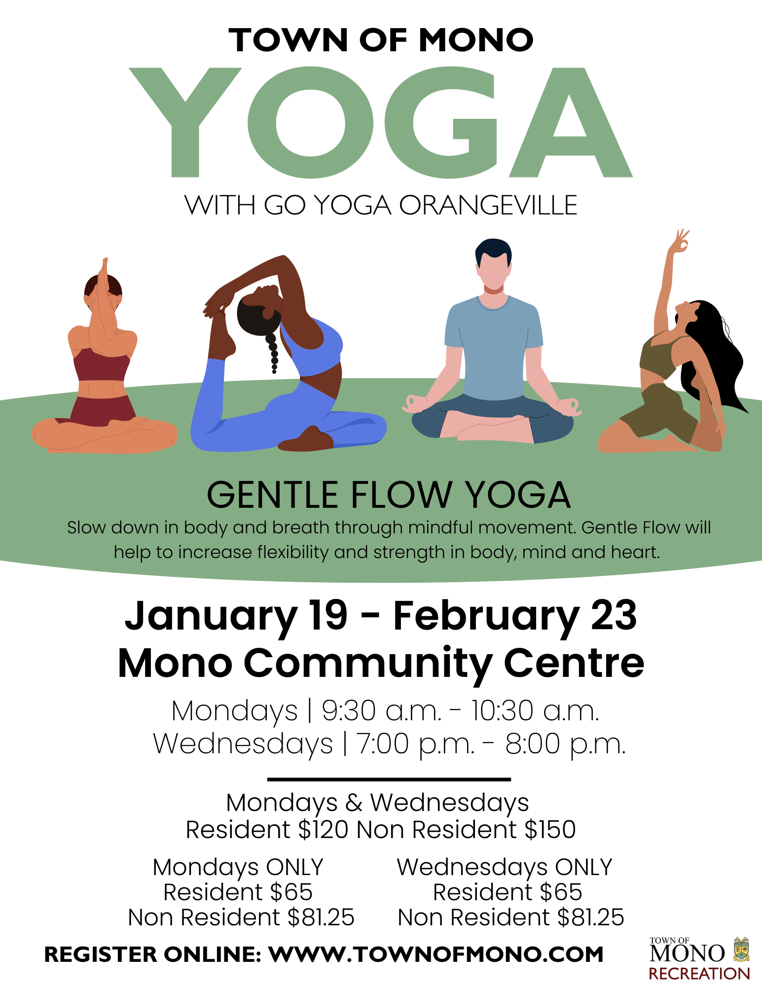 Yoga with Go Orangeville Gentle Flow Yoga Promotional Poster