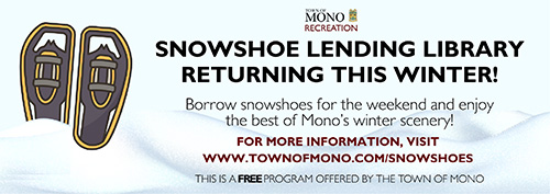 Snowshoe lending library promotional graphic