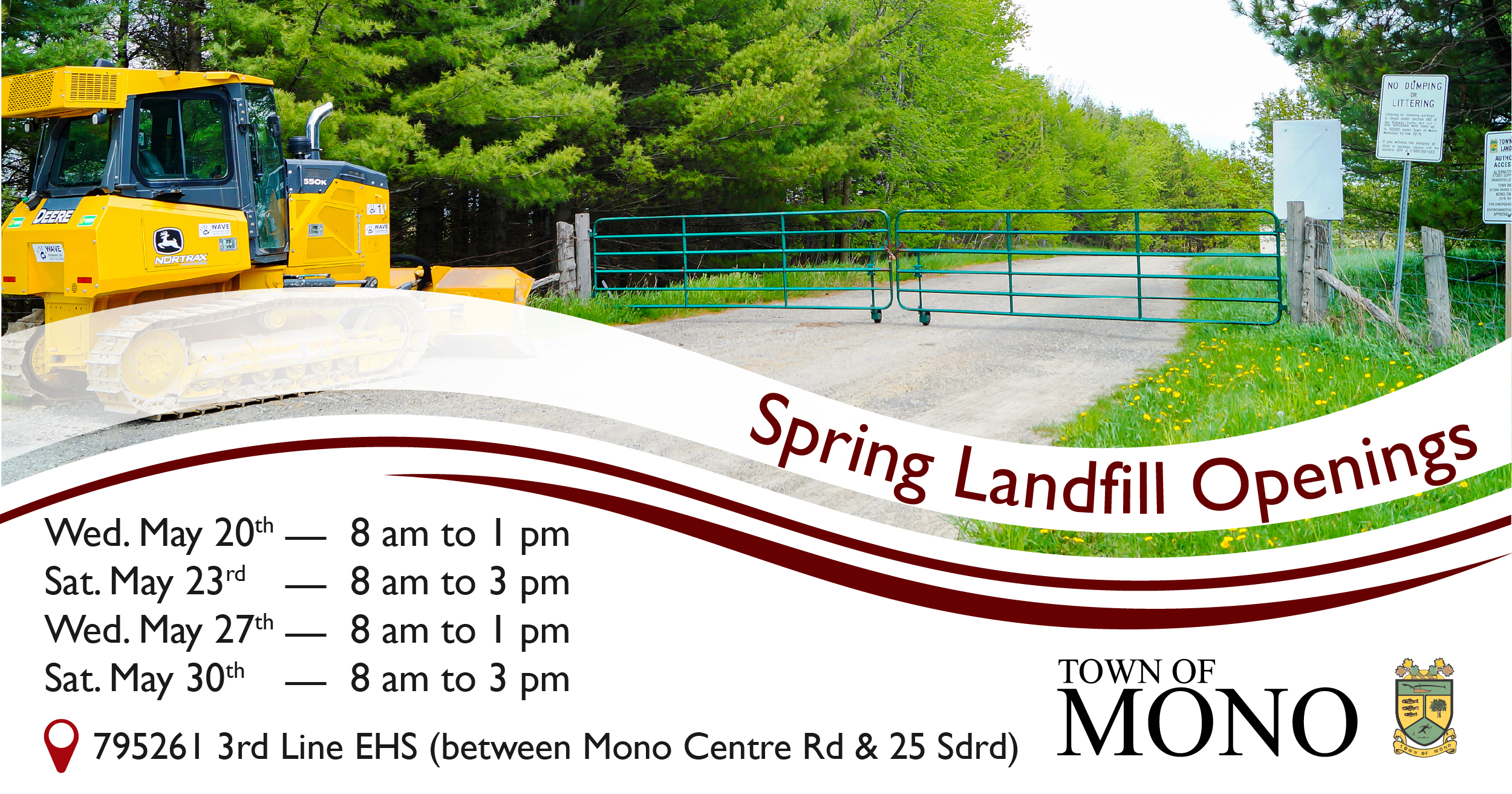 Spring Landfill Opening promotional graphic
