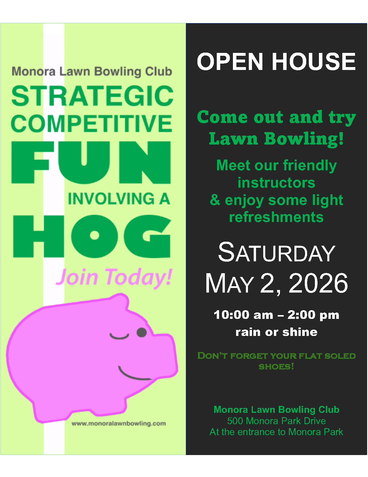 Monora Lawn Bowling Club Promotional Poster