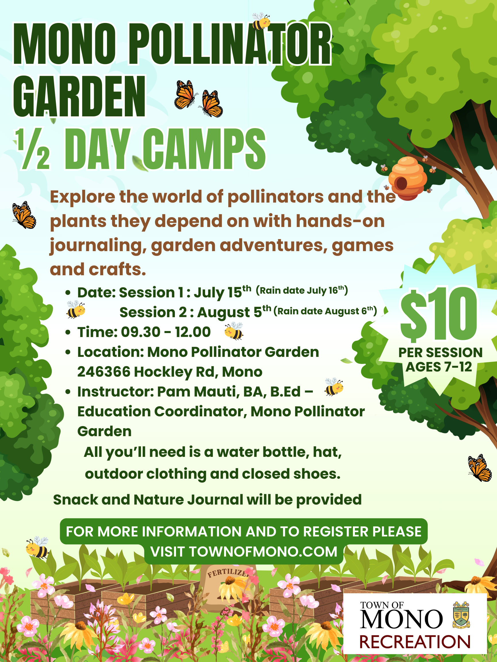 Mono Pollinator Garden ½ Day Camp Promotional Poster