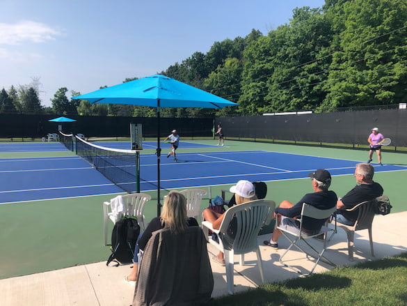 Observers watching a tennis match